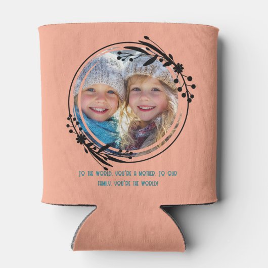 Aangepaste foto Beste moeder en familie moederdag Blikjeskoeler (Achterkant)