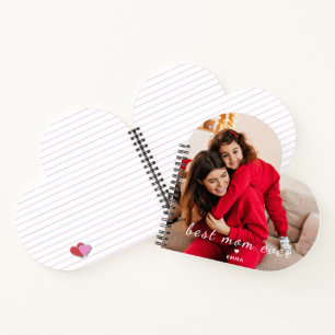 Aangepaste foto Beste moeder ooit Schattig hart Notitieboek