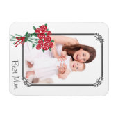 Aangepaste Foto Beste Mum Rose Boeket Magneet (Horizontaal)