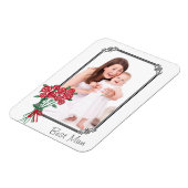 Aangepaste Foto Beste Mum Rose Boeket Magneet (Linkerzijde)