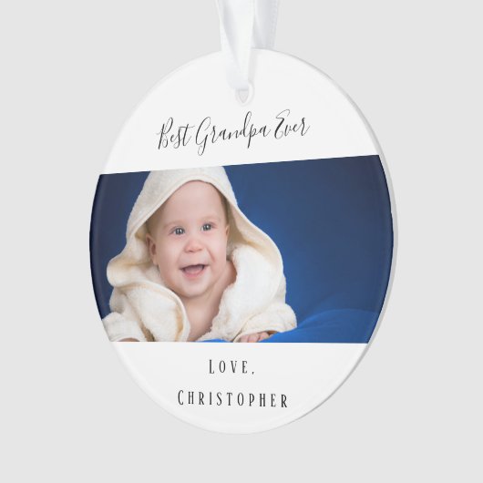 Aangepaste foto Beste opa ooit baby Ornament (voorkant)