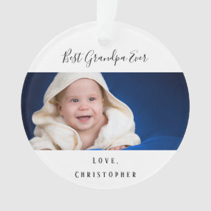 Aangepaste foto Beste opa ooit baby Ornament