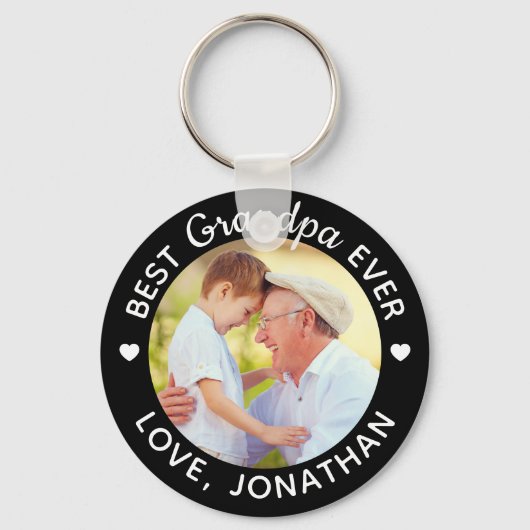 Aangepaste foto beste opa ooit sleutelhanger (Voorkant)