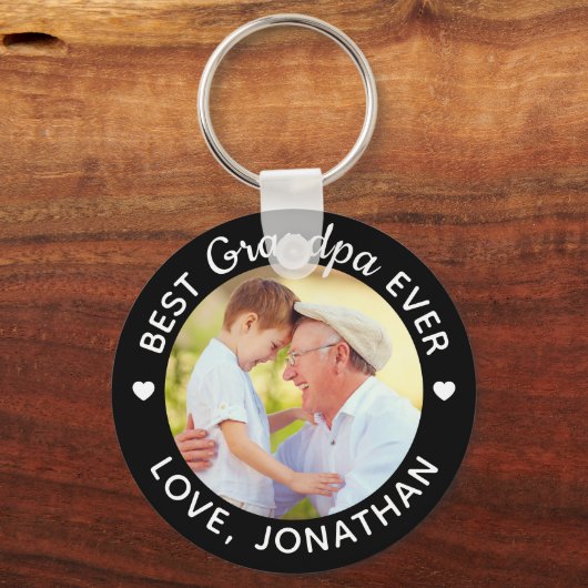 Aangepaste foto beste opa ooit sleutelhanger (Voorkant)
