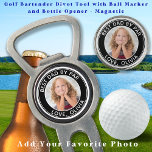 Aangepaste foto Beste papa door Par gepersonalisee Divot Tool<br><div class="desc">Beste pap van par... Twee van je favoriete dingen, golf en je kind! Nu kun je je kind meenemen terwijl je 18 holes speelt. Verras de papa en golfliefhebber met deze super schattige foto aangepaste golfbal marker divot tool en bijpassende golf accessoires. Pas deze golfbalmarkeringen aan met de favoriete foto...</div>