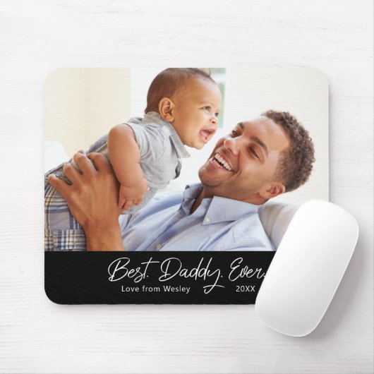 Aangepaste foto Beste Papa Ever Mousepad Muismat (Met muis)