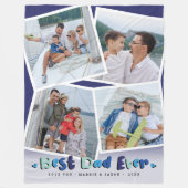Aangepaste foto 'Beste papa ooit' aandenken Fleece Deken (Voorkant)