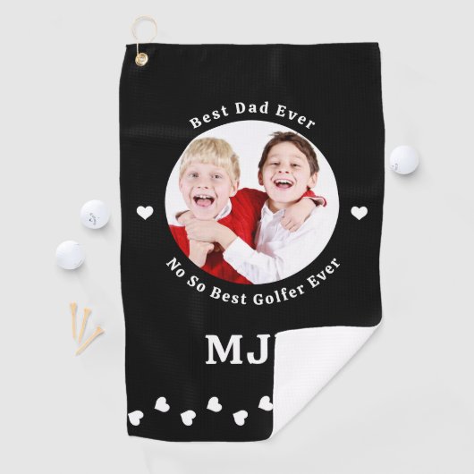 Aangepaste foto Beste papa ooit grappige golfer Golfhanddoek (Insitu)