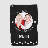 Aangepaste foto Beste papa ooit grappige golfer Golfhanddoek (Voorkant)
