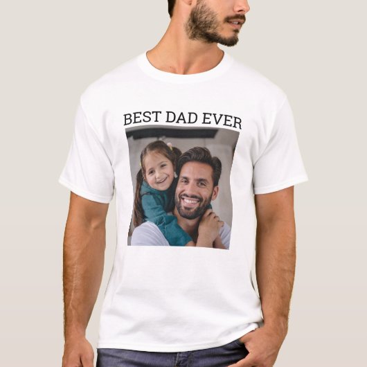 Aangepaste foto Beste papa ooit T-shirt (Voorkant)