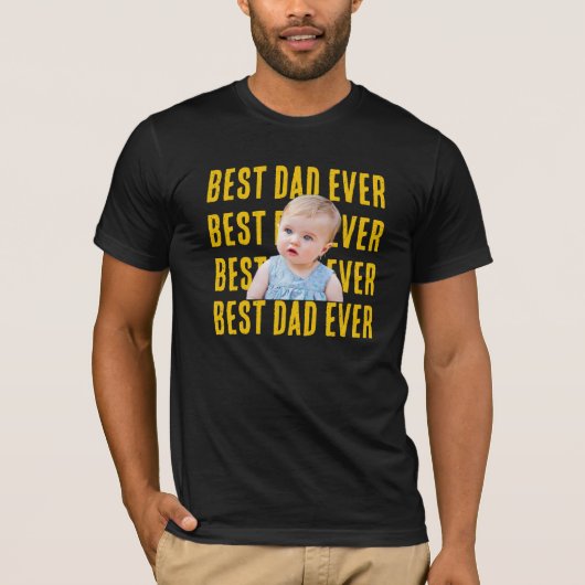 Aangepaste foto Beste papa ooit T-shirt (Voorkant)