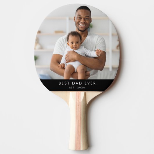 Aangepaste foto Beste papa ooit  Tafeltennisbatje (Voorkant)