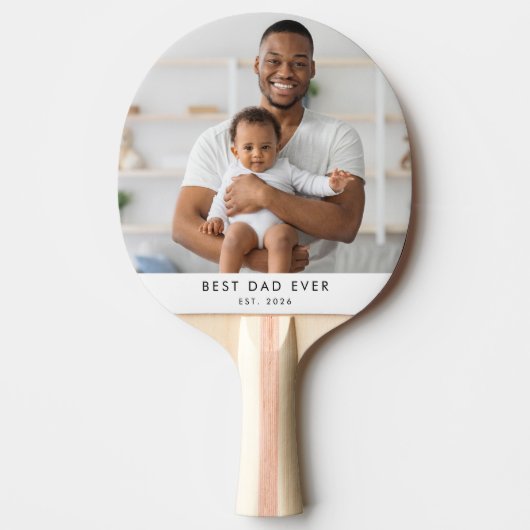 Aangepaste foto Beste papa ooit  Tafeltennisbatje (Voorkant)