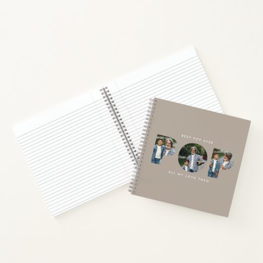Aangepaste Foto "Beste Pop Ooit" beige modern Notitieboek (Binnen)