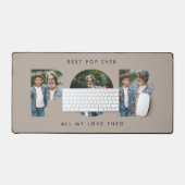 Aangepaste Foto "Beste Pop Ooit" Navy Beige Modern Bureaumat (Keyboard & Muis)