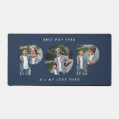 Aangepaste Foto "Beste Pop Ooit" Navy Blue Modern Bureaumat (Voorkant)