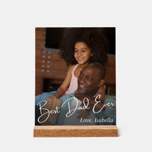 Aangepaste foto beste vader ooit acryl bord (Voorkant)