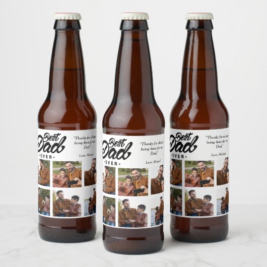 Aangepaste foto beste vader ooit bier etiket (Flessen)