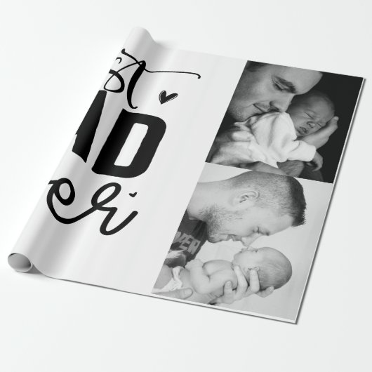 Aangepaste foto beste vader ooit cadeaupapier (Uitgerold)