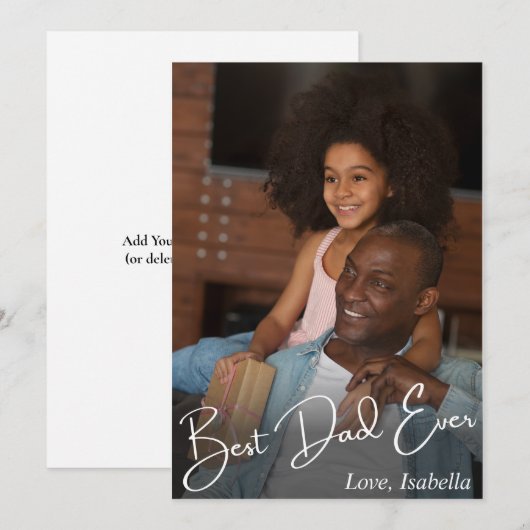 Aangepaste foto beste vader ooit feestdagenkaart (Voorkant / Achterkant)