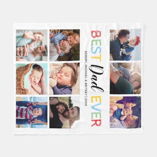 Aangepaste foto beste vader ooit fleece deken (Voorkant (Horizontaal))