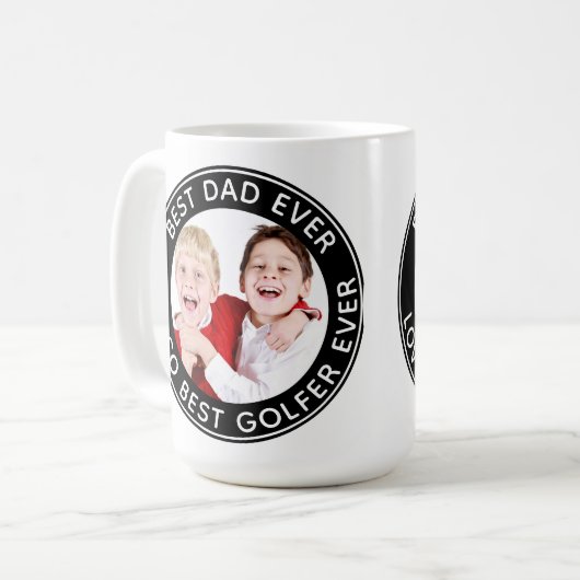Aangepaste foto Beste vader ooit Grapny Black Whit Koffiemok (Voorkant links)