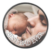 Aangepaste foto beste vader ooit hockey puck (Voorkant)