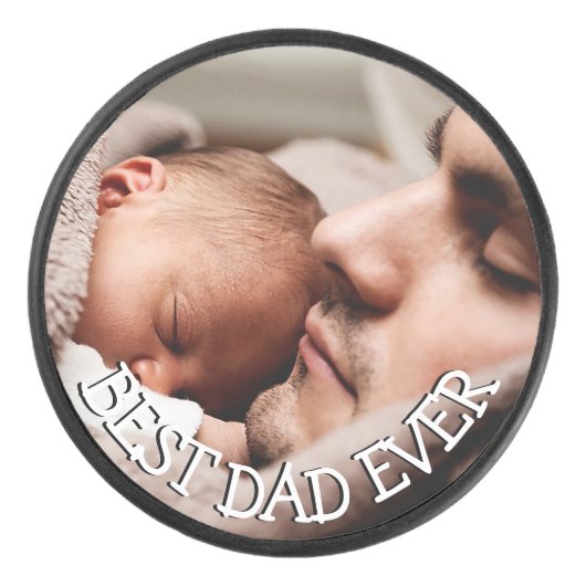 Aangepaste foto beste vader ooit hockey puck (Voorkant)