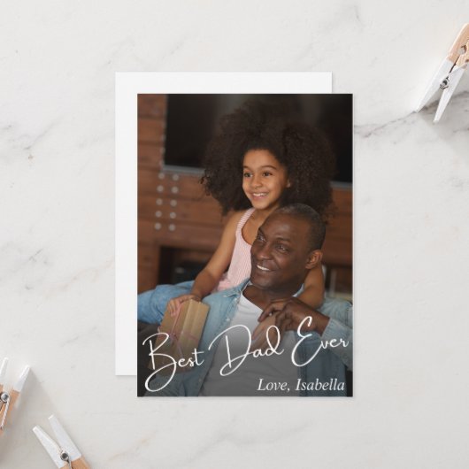 Aangepaste foto beste vader ooit kaart (Voorkant / Achterkant in situ)