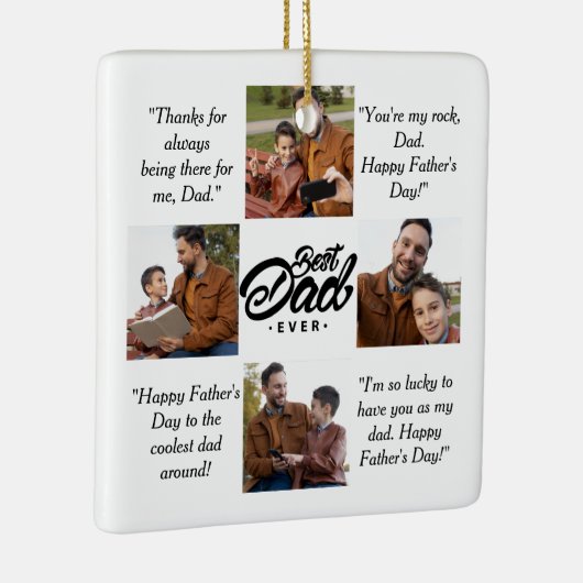 Aangepaste foto beste vader ooit keramisch ornament (Rechts)