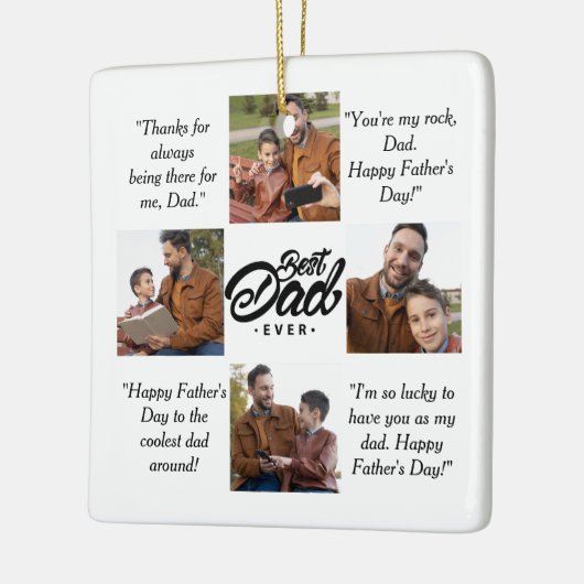 Aangepaste foto beste vader ooit keramisch ornament (Links)