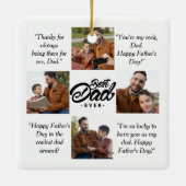 Aangepaste foto beste vader ooit keramisch ornament (Achterkant)