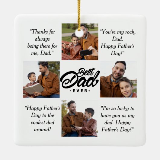Aangepaste foto beste vader ooit keramisch ornament (Achterkant)