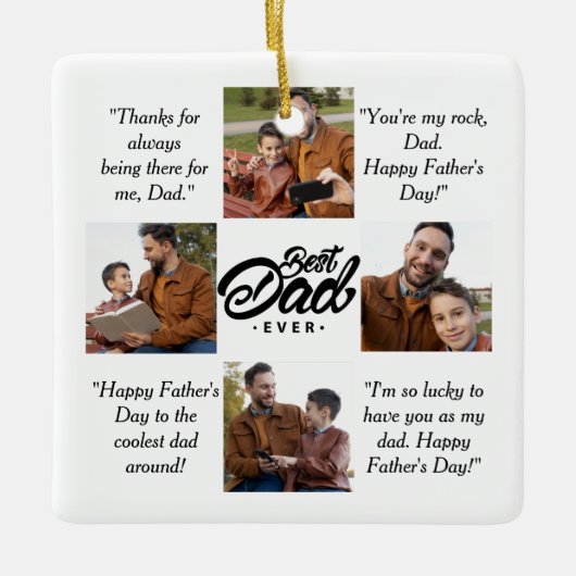 Aangepaste foto beste vader ooit keramisch ornament (Voorkant)