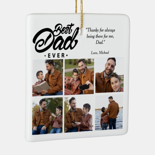 Aangepaste foto beste vader ooit keramisch ornament (Rechts)
