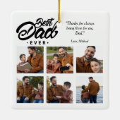 Aangepaste foto beste vader ooit keramisch ornament (Achterkant)
