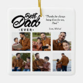 Aangepaste foto beste vader ooit keramisch ornament (Voorkant)