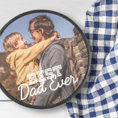 Aangepaste foto beste vader ooit Modern Cool Stitc Hockey Puck