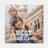 Aangepaste foto beste vader ooit Modern Cool Stitc Magneet (Voorkant)