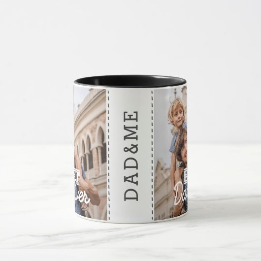 Aangepaste foto beste vader ooit Modern Cool Stitc Mok (Midden)