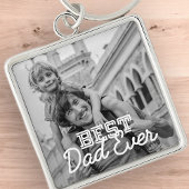 Aangepaste foto beste vader ooit Modern Cool Stitc Sleutelhanger