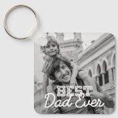 Aangepaste foto beste vader ooit Modern Cool Stitc Sleutelhanger (Voorkant)