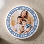 Aangepaste foto beste vader ooit Modern Star Ronde Button 7,6 Cm