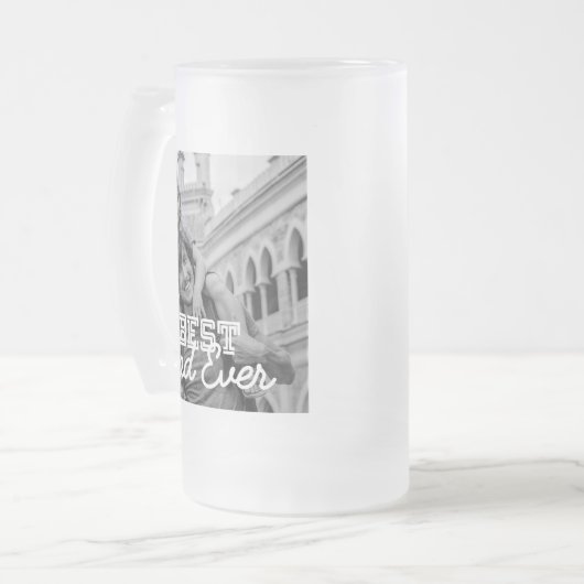 Aangepaste foto beste vader ooit Moderne Koel Matglas Bierpul (Voorkant links)