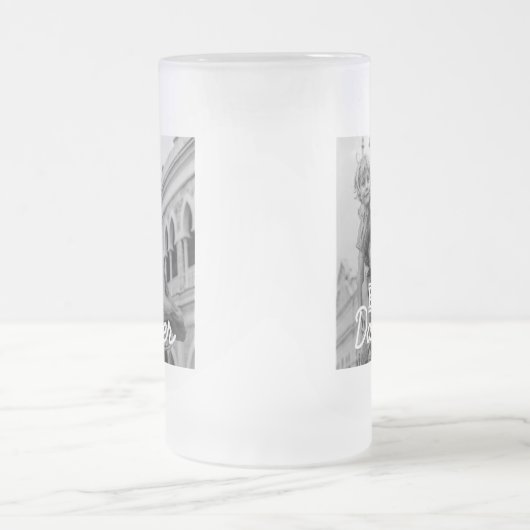 Aangepaste foto beste vader ooit Moderne Koel Matglas Bierpul (Center)