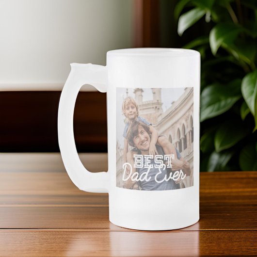 Aangepaste foto beste vader ooit Moderne Koel Matglas Bierpul