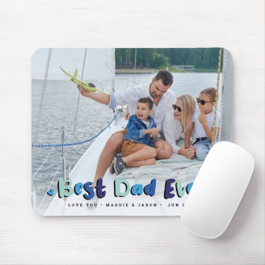 Aangepaste foto 'Beste vader ooit' Muismat Keepomw (Met muis)