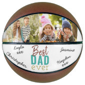 Aangepaste foto beste vader ooit ondertekend basketbal (Voorkant)