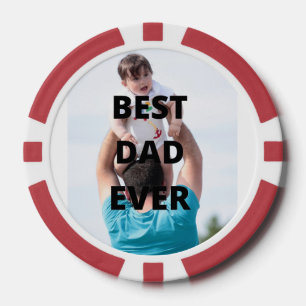 Aangepaste foto beste vader ooit poker chips