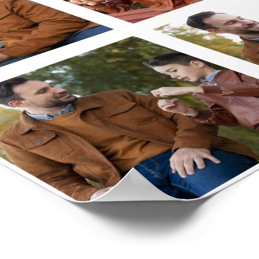 Aangepaste foto beste vader ooit poster (Hoek)